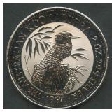 1992 Australia $2 Kookaburra .999 Silver 2 ozt