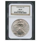 1998 ASE Silver Eagle NGC MS 69