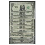 10- Mixed Federal Res Notes $1-$20, 1934-1999