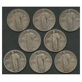 8- Mixed Standing Liberty Quarters