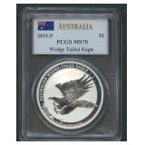 2015-P AUST $1 Wedge-Tailed Eagle PCGS MS 70