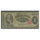 1891 $1 Silver Certificate Martha W FR-223