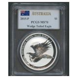 2015-P AUST $1 Wedge-Tailed Eagle PCGS MS 70