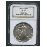 1990 ASE Silver Eagle NGC MS 69