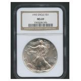 1993 ASE Silver Eagle NGC MS 69