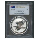 2015-P AUST $1 Wedge-Tailed Eagle PCGS MS 70