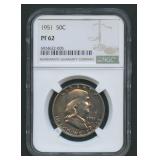 1951 Frankilin Half Dollar NGC PF62
