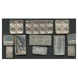 (1.02 ozt TW) 11- Mixed  Small .999 Silver Bars