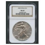 2000 ASE Silver Eagle NGC MS 69