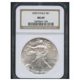 2005 ASE Silver Eagle NGC MS 69