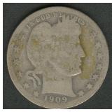 1909-O Liberty Head Barber Quarter