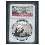 2015 China 10Yn Panda Silver 1 ozt NGC MS 70