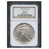 1994 ASE Silver Eagle NGC MS 69