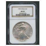 1995 ASE Silver Eagle NGC MS 69