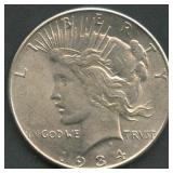 1934 Peace Silver Dollar