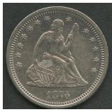 1876-S Seated Liberty Quarter
