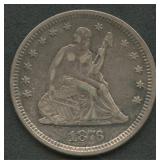 1876 Seated Liberty Quarter