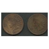 2- 1869 Indian Head Cents