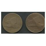 2- 1858 Flying Eagle Cents