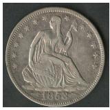 1853 Arrows & Rays Seated Liberty Half Dollar
