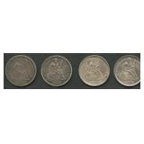 4- Mixed Seated Liberty Dimes