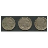 3- 1917 Dated Buffalo Nickels