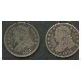 1834 and 1835 Capped Bust Dimes