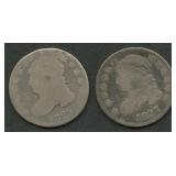 1825 and 1827 Capped Bust Dimes