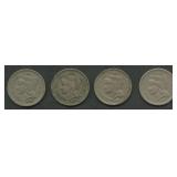 4- Mixed Three-Cent Nickels