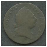 1773 Colonial Copper Halfpenny Virginia