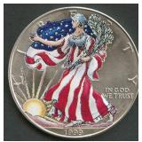 1999 ASE Colorized Silver Eagle 1 ozt