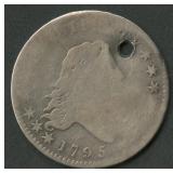 1795 Flowing Hair Half Dollar Holed
