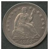 1853 Arrows Seated Liberty Half Dime
