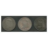 3- Mixed Capped Bust Half Dimes