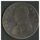 1830 'Small 0' Capped Bust Half Dollar