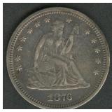 1876 Seated Liberty Quarter