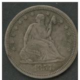 1857 Seated Liberty Quarter