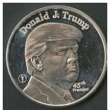 Donald J Trump 45th .999 Silver Round 1 ozt
