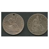 1874 and 1876 Seated Liberty Half Dollars