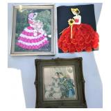 Art Deco Paper Doll Figures w/Ribbon & Lace + More