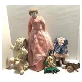 Porcelain Dolls Variety Lot - One needs repair