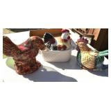Ceramic Rooster Figurines