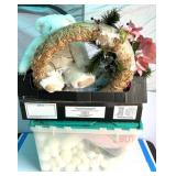 Tote of Styrofoam & Box of Yarn w/Misc.