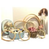 Assorted Supplies Embr. Hoops, Wood Crafts, Fabric