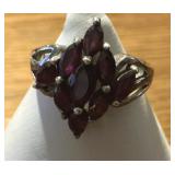 925 Sterling & Rhodolite Garnet Cocktail Ring NV