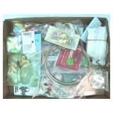 Misc Craft Box Lot, Shoes, Jewelry, Ornaments, Etc