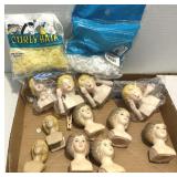 Rubber Heads & Curly Hair Angel Doll Making Supply
