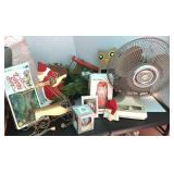 Oscillating Fan & Assorted Christmas Decor
