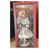 Porcelain Doll in Case 17"