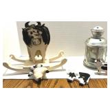 Candle Lantern, Rocking Cow w/Decor